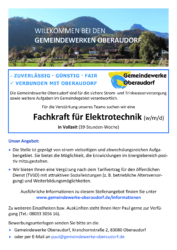 Aktuelles Stellenangebot Elektrotechnik Rosenheim – Oberaudorf 30.04.2025